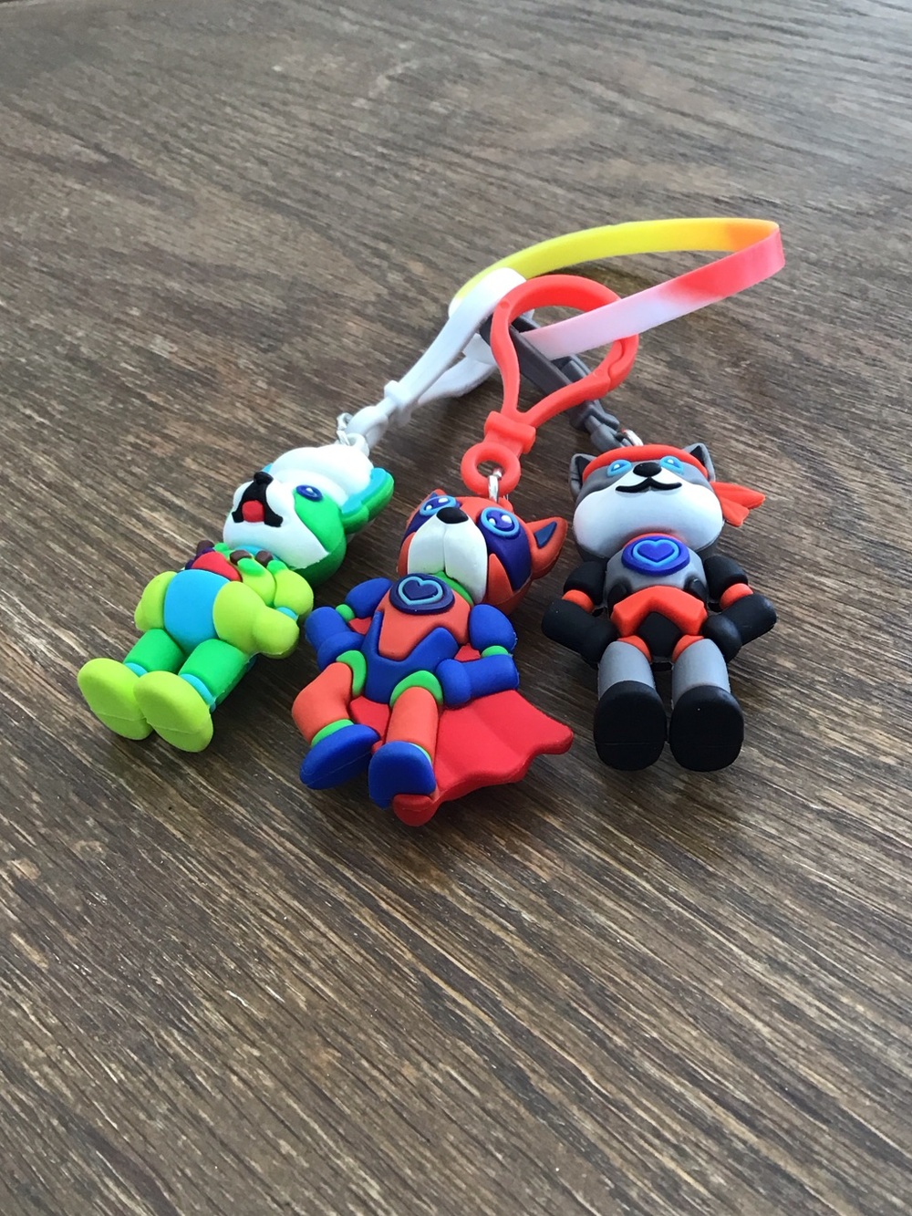 Kids Heart Challenge Keychains Heart Heroes Robot Dogs (3) & Wrist Band